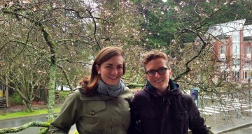 Nicolien Van Luijk and Caitlin Pentifallo, recipients of the 2013 Olympics Studies Research Grant